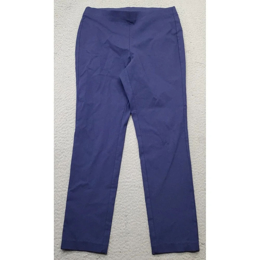 Michael Kors Ankle Pants Womens Medium Navy Viscose‎ Stretch High Waist Pull-On